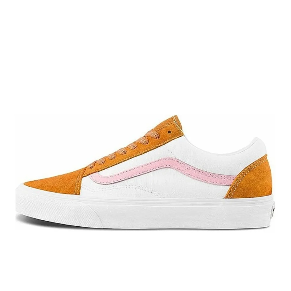 Vans Women's White, Orange, and Pink Sneakers - Picture 1 of 12